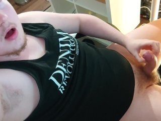 Edging my rock hard cock until I cover myself in cum