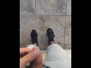 Preview 6 of Big cock man pissing on his shoes