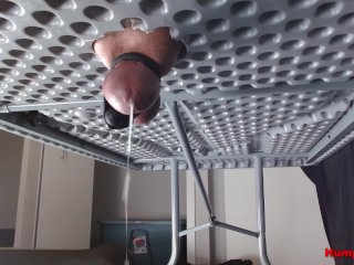 vibrator orgasm, milking table, solo male, fetish