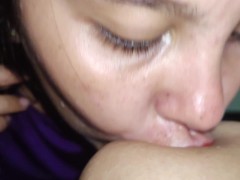 Esther sucks my nipples until showers of milk come out