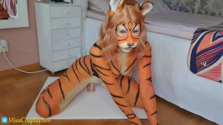 Dildo Riding Tiger Bodypaint And BJ Misacosplaysweden