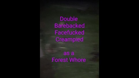 Anouk - Tranny Forest Whore - Double Bare Creampie Deepthroat e Facefuck