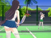 Preview 1 of (Creampie) Simultaneous Orgasm with Tennis Girl on Bench - Special Harem Class