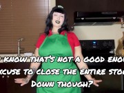 Preview 1 of GOTH BBW BARISTA SUCKS AND FUCKS HER BOSS