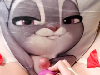 EroNekoKun - Cute Boy Masturbation and Cum Moaning on Dakimakura with Horny Judy Hopps