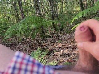 Masturbation in a peacful forest