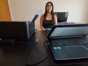 Preview 4 of Latina Maid Signs Contract to Fuck 1 Minute Every Hour Until Her Boss Cums