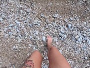 Preview 1 of Sex on the Beach! Amateur couple's wild fucking