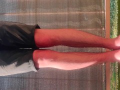 Pissing My Black Jeans Shorts On My Balcony