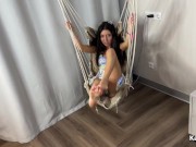 Preview 1 of Cutie fucked on a swing and filled with hot cum