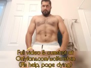 Preview 1 of Hairy Muscle Stud Nude Posing and Jerking Big Dick