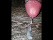 Preview 1 of Slow motion cumshot with Hitachi wand vibe