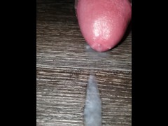 Slow motion cumshot with Hitachi wand vibe