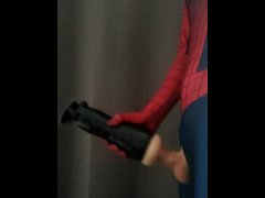 Spider-boy masturbating with a fleshlight #1