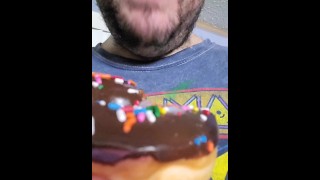 Cumming on food and eating it