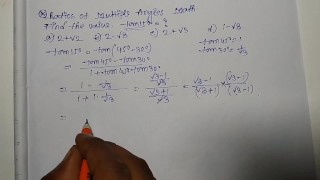 Find the value of Tan 15 , Ratios of multiple angles Math part 13