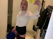 Preview 5 of Tranny has fun with her girlfriend in the changing room