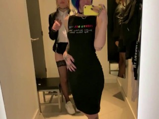 Tranny has Fun with her Girlfriend in the Changing Room