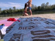 Preview 5 of Fucked hard by a big dick on a public beach until orgasm