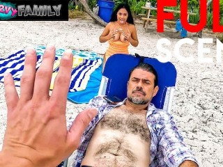 My HOT AF Stacked Stepsis just Fucked me at the Beach, LOAD BLOWN - Serena Santos