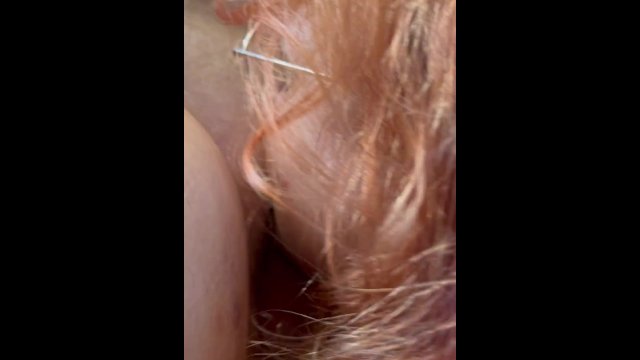 Red head eats out her hairy girlfriend