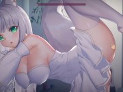 Preview 2 of Miss neko 2 - A cute shy foxgirl moaning fucked from behind for the first time