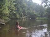 Naked in Nature 13: Massive cumshot in the Creek!