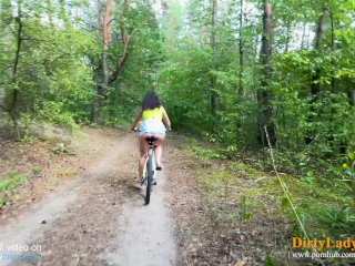 Naked Bicycle Ride! Busty MILFRubs Her Clit in Public on a Saddle4K