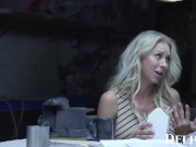 Preview 5 of Delphine Films- Co-Workers Katie Morgan and David Lee Fuck On The Boss's Desk
