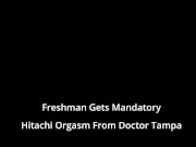Preview 6 of Freshman Angel Oaks Gets Hitachi Magic Wand Orgasms By Doctor Tampa During Physical 4 College