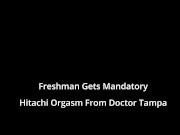 Preview 5 of Freshman Angel Santana Gets Hitachi Magic Wand Orgasms By Doctor Tampa During Physical 4 College