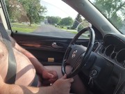 Preview 3 of Driving naked, masturbating, almost caught, cumshot