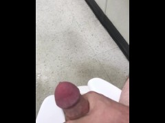 Mechanic jerks off in the bathroom during break - HUGE CREAMY LOAD
