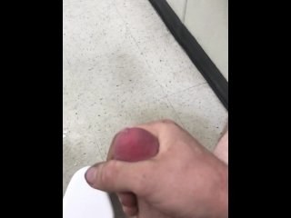 Mechanic jerks off in the bathroom during break - HUGE CREAMY LOAD
