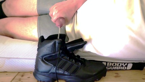 Big cum load into Adidas GSG9 boots