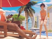 Preview 1 of Overwatch tracer fucked at the beach porn animation