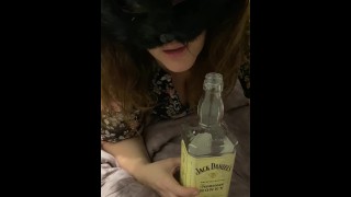 Step-Mom so horny she fucks bottle, then licks the bottle 😈 FULL VID on FANS LY