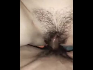 pov, vertical video, hairy pussy, doggy