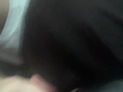 Hard blowjob in car cumshot in mouth in balaclava