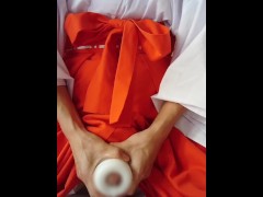 巫女さんに女装してオナホールでオナニー - Screenshot 15 of 16 - Ladyboy