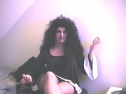 Preview 2 of My younger years smoking crossdresser sexy big lips lipstick heavy makeup trans