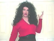 Preview 5 of Beyond crossdresser smoking with big lips and heavy makeup lipstick trans cross dressing