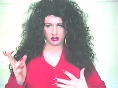 Beyond crossdresser smoking with big lips and heavy makeup lipstick trans cross dressing