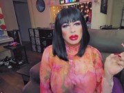 Preview 6 of Hot sexy crossdresser smoking with heavy makeup and lots of lipstick cross dressing trans smoke