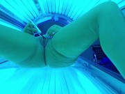 Preview 3 of Girl plays w toy in tanning bed