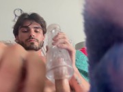 Preview 6 of sticking cock in fleshlight in bed