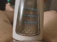 Masturbating with Forgotten Toy While Watching Milking Table Porn