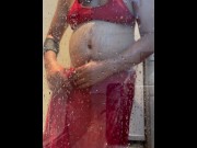 Preview 6 of Watch me Taking Shower in Pink Indian Saree