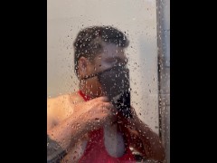 Watch me Taking Shower in Pink Indian Saree