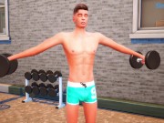 Preview 1 of Handsome Milkman enjoys two Twinks - SIMS 4